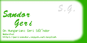 sandor geri business card